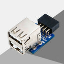 9 Pin Motherboard To 2 Port USB 2.0 Adapter Converter Splitter PCB