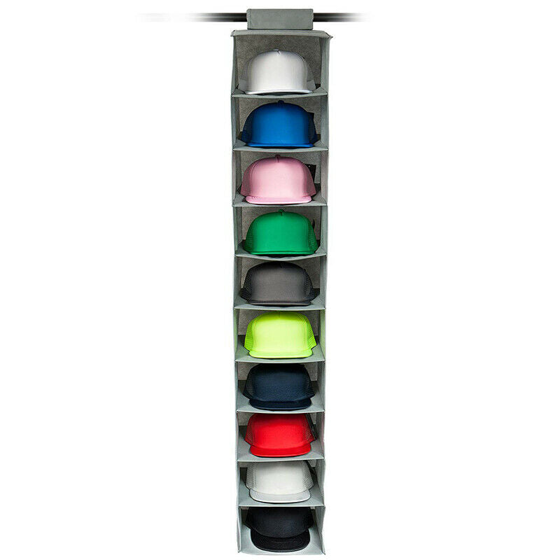 Hat Rack 10 Shelf Hanging Closet Hat Organizer for Hat Storage - Protect Yo K5P7