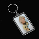 10pcs ACRYLIC BLANK KEYRINGS INSERT PHOTO KEYCHAIN DIY Handicraft 28x49mm