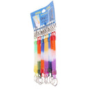 12x Colourful Spiral Stretchy Springy Coiled Keyring Retractable Key Chain