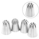 Cake Piping Tips Decorating Mouth Set 4 Pcs Steel  Baking Nozzle ToolB Hn