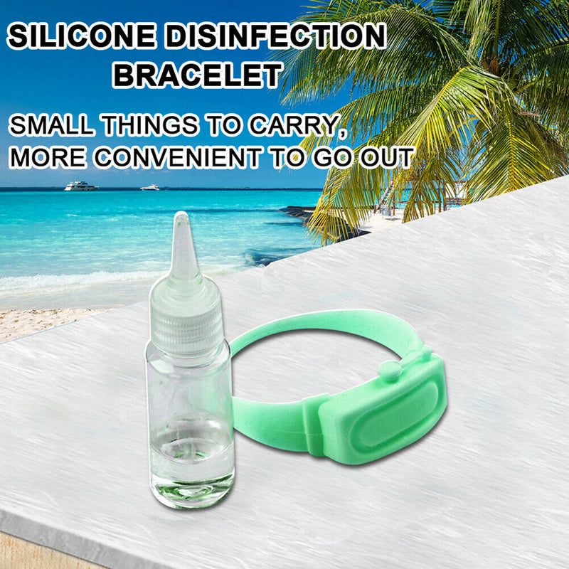 1 Set Outdoor Hand Dispenser Bracelet with Empty Squeeze Bottle (Green) A