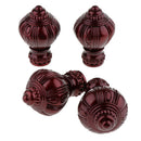 4Pcs Decorative Window Curtain Pole Rod End Cap Final Head 28mm Red