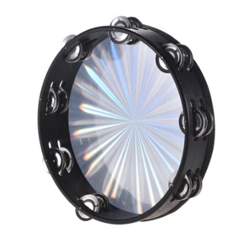 Exquisite Tambourine 10 Inch Wooden Radiant Tambourine Handbell Hand Drum w