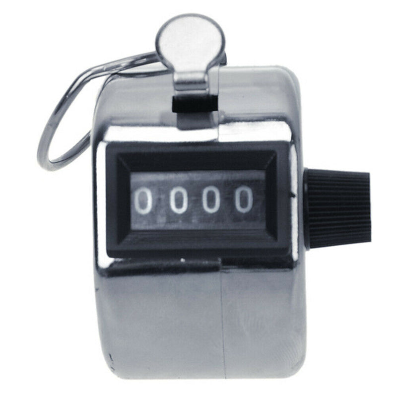 Portable Handheld 4 Digit Manual Counting Metal Counter Answer Counter New