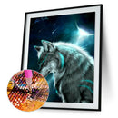 5D Moonlit Night Wolf Diamond Painting Embroidery DIY Cross Stitch Decor