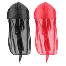 2 Pieces Red Black Durag Turban Chemo Beanie Hair Loss Scarf Sleep Headwear