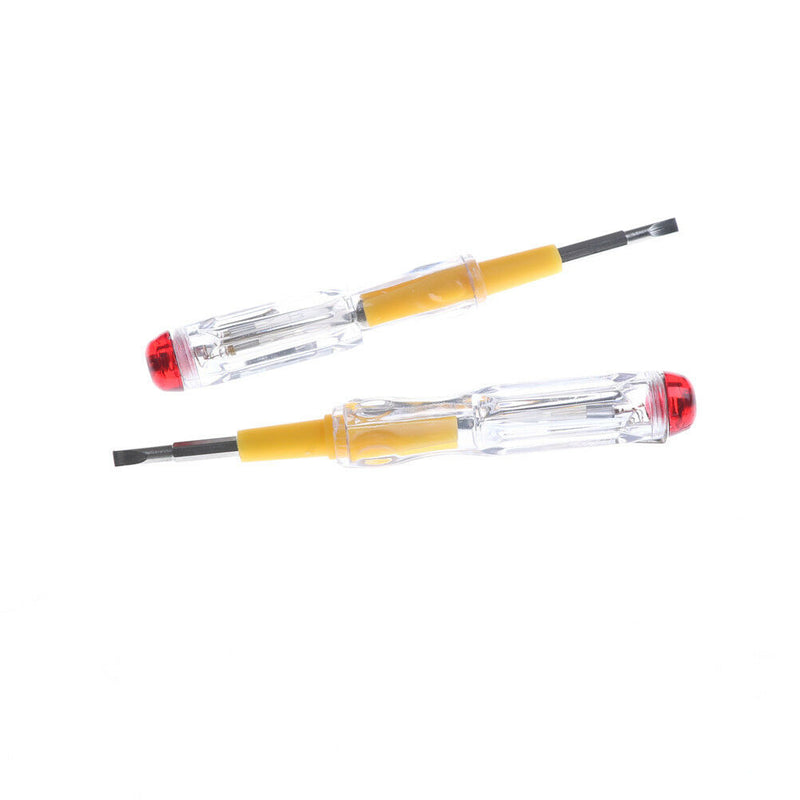 2Pcs AC/DC 100-500V LED Light Screwdriver Electrical Tester Pen Double Head A Gw