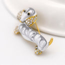 Cute Dachshund Dog Brooches For Women Alloy Rhinestone Enamel Animal Brooch D1Q9