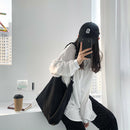 Fashion Corduroy Handbag Chain Totes Lady Shoulder Shopping Bag (Black)