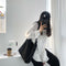 Fashion Corduroy Handbag Chain Totes Lady Shoulder Shopping Bag (Black)