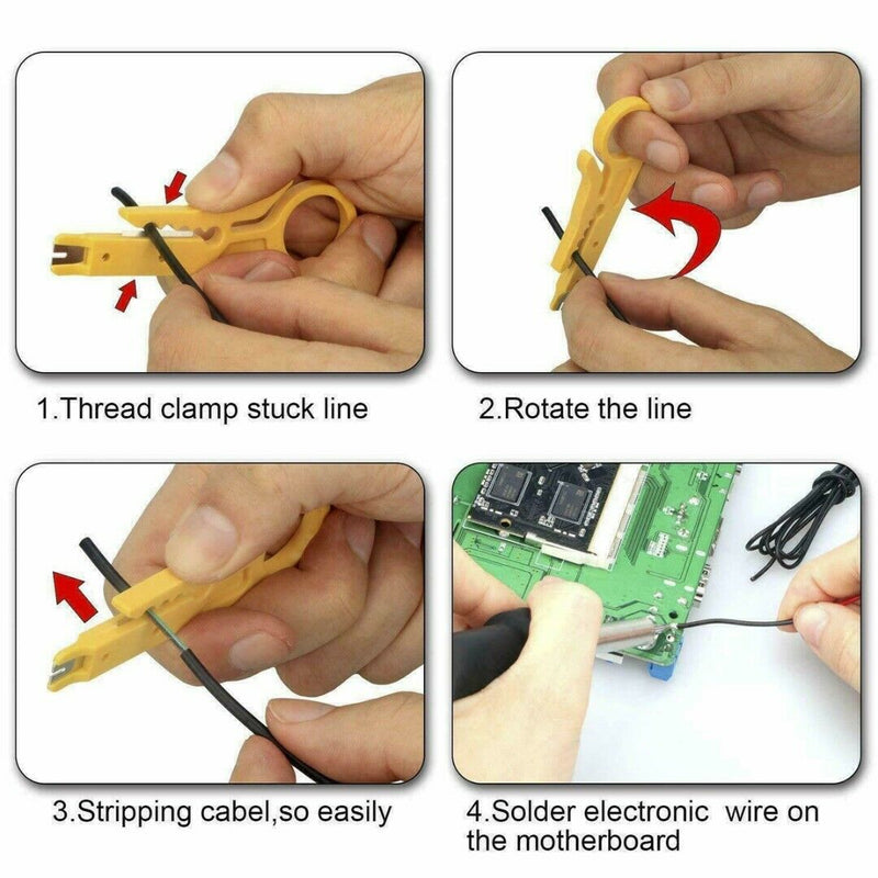 15Pcs Electric Soldering Iron Kit Welding Tool Set Adjustable Temperature 60W #