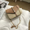 Straw Leather Women Messenger Bag Small Flap Shoulder Handbag (Light Brown)