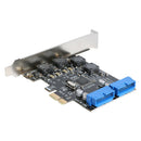 Front PCI-E to 19/20 Pin Adapter Desktop USB 3.0 PCI Express Expansion Card A