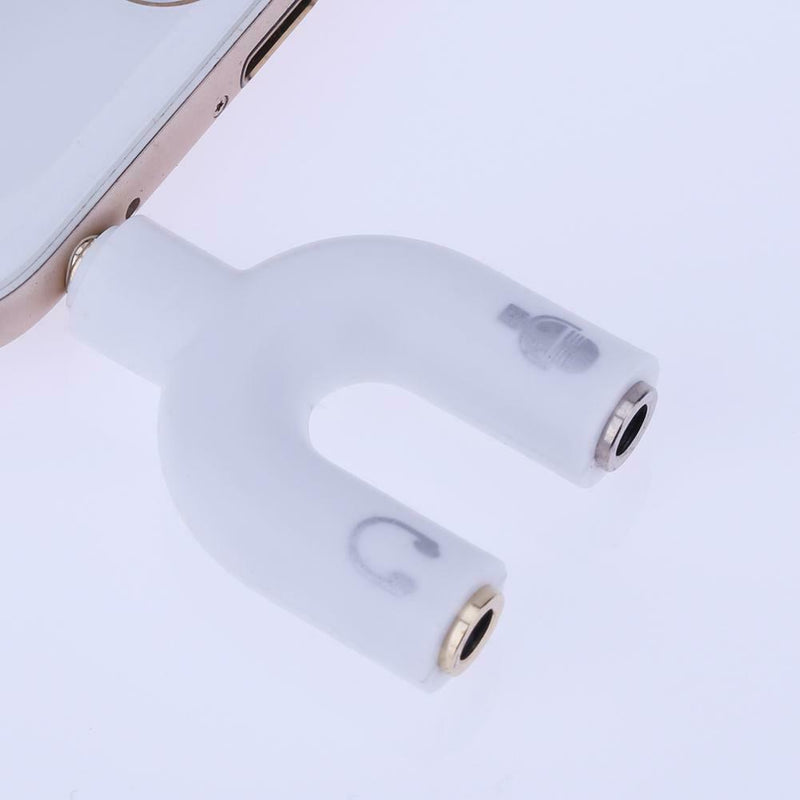 3.5mm Stereo Audio Jack Earphone Headphone 2 Way U Splitter Adapter