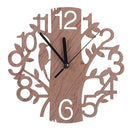 Tree Bird Shaped Wooden Wall Clock for Living Room TV Background Decor Gift