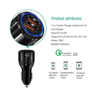 Dual Ports QC3.0 USB Car Charger 3.1A Fast Charging for Car Phone Charge Adapter