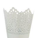Metal Crown Lace Planter Flower Plant Pot DIY Home Gardening Decor -White