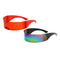 2pcs Futuristic Wrap Visor Sunglasses Robotic Narrow Flat Top Sun Glasses
