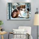 Girl and Wolf Full Drill Diamond Painting Home Decor DIY Mosaic Picture