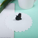 Cute Cat Silicone Cup Cover Dustproof Leakproof Tea Coffee Sealed Lids Cap