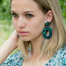 Acrylic Oval Dangle Earrings For Women Geometry Big Circle Earrings Blue G1I8