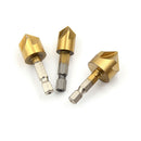 3Pcs 12mm-19mm metal countersink drills tool for hex shank chamfer cutter too Gn