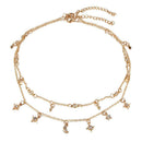 Multi-layer Moon Star Pendant Necklace Clavicle Chain Jewelry (Style 2) A