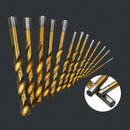 13Pcs Drill Bit Titanium Coated Metal HSS Twist Drill Bit Steel Brick Set Tools