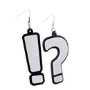Nightclub Exaggerated Whimsy Question Exclamation Mark Acrylic Drop Earrings