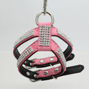 2 Pieces Adjustable Dog Chest Harness Crystal Necklace Artificial Diamond