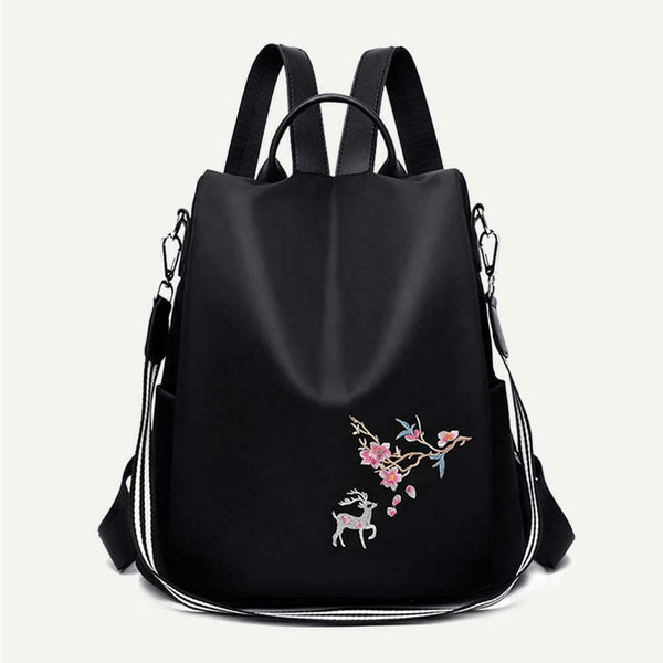 Oxford Women Backpack Casual School Bag Travel Anti-theft Knapsack (Pink)