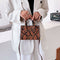 Women Handbag Animal Pattern PU Shoulder Portable Messenger Bag (Brown)