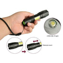 Aluminum Alloy 4 Modes XML T6 LED Flashlight Zoomable Torch COB Work Light