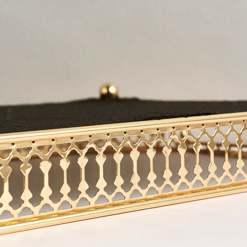 Mirror Tray, Vanity Tray with Eight Corner Metal for Dresser Bathroom Bedroom