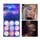 CmaaDU 9 Colors Glitter Highlight Eyeshadow Powder Palette Shimmer & Shine  G5P4