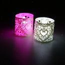 180set Hollowed Colorful Paper Lampshade Lamp Screen Candle Holder for Xmas