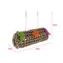 Parrot Tunnel Hammock Swing Toys Natural Straw Hamster Guinea Pig Activity Tube