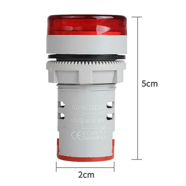 220V AC Round LED Digital Display Voltage Meter Ampermeter Monitor (Red)