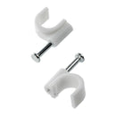 100 Pcs 8mm Dia round Cable Wire Fastener Circle Clips with Metal Nail J3B6