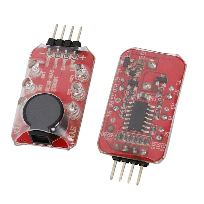 4 x Tester Buzzer Alarm Lipo Battery Low battery Voltage 2S-3S 7.4V T3X2