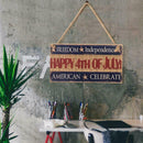 Wooden Independence Day Hanging Board Rectangle Craft Home DIY Decor Gift