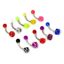 Wholesale 10x Mixed Color UV Dice Ball Navel Belly Button Ring Bars Piercing