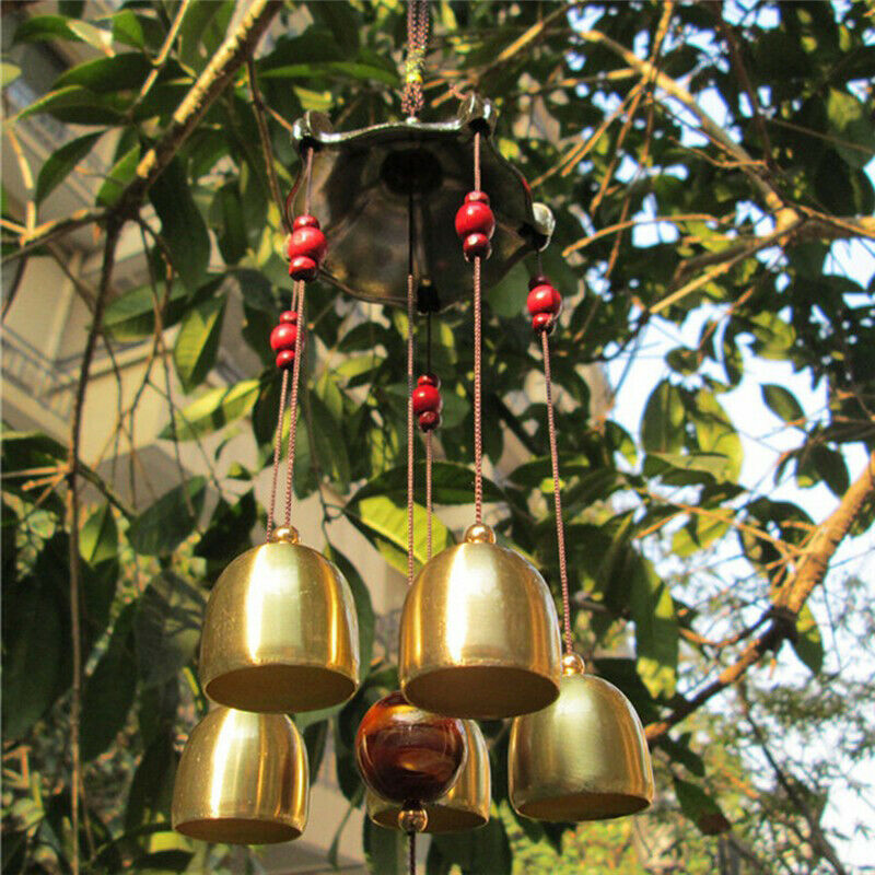 5 Bells Wind Chimes Antirust Bell Outdoor Decorations Lucky Metal Pagoda Be