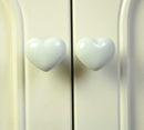 Heart Shaped Ceramic Door Drawer Bin Handle Pull Knob Hardware White 50mm L