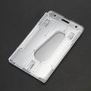 1x Vertical Hard Plastic Badge Holder Double Card ID Multi Transparent 10x6