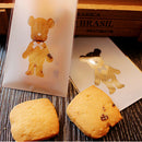 100pcs Bear Candy Cookies Biscuit Baking Packaging Bag Self-adhesive Wedding FT