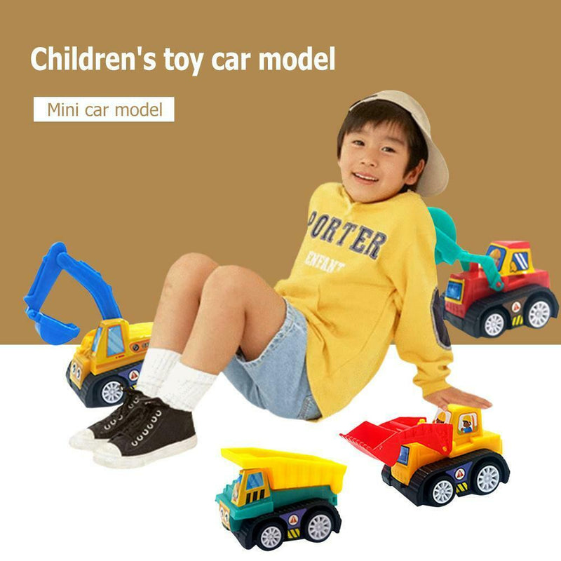 6pcs/Set Mini Cartoon Cars Models Pull Back Engineering Truck Toys Kid Gift