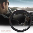 Seasons General PU Leather Car Steering Wheel Anti Slip Protector (Black)