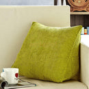 Triangular Lumbar Cushion Back Support Travel Pillow Car Seat Chair S-Green